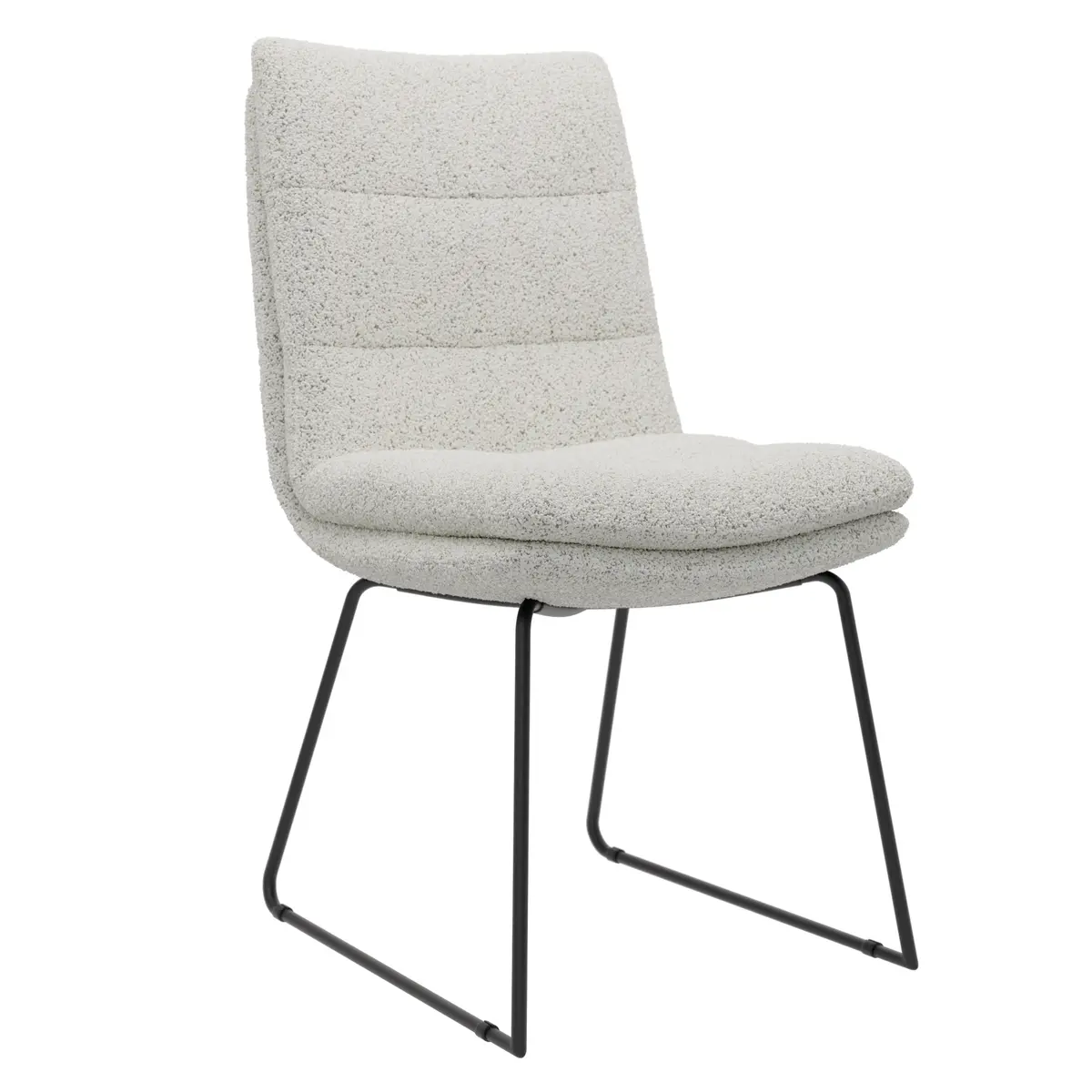 Stuhl Jukka - Stoff, Champagner, Kufen, Schwarz