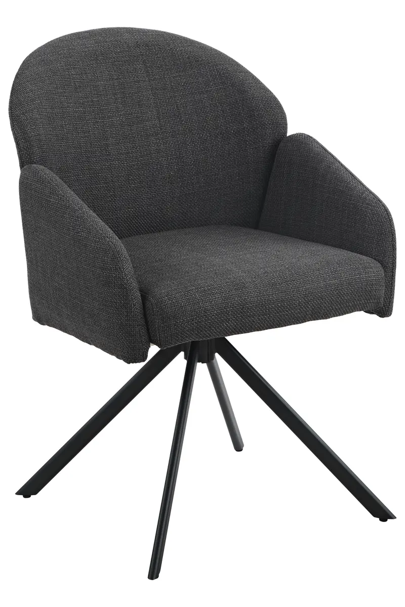 Armlehnstuhl - drehbar, Stoff, Anthrazit-Schwarz