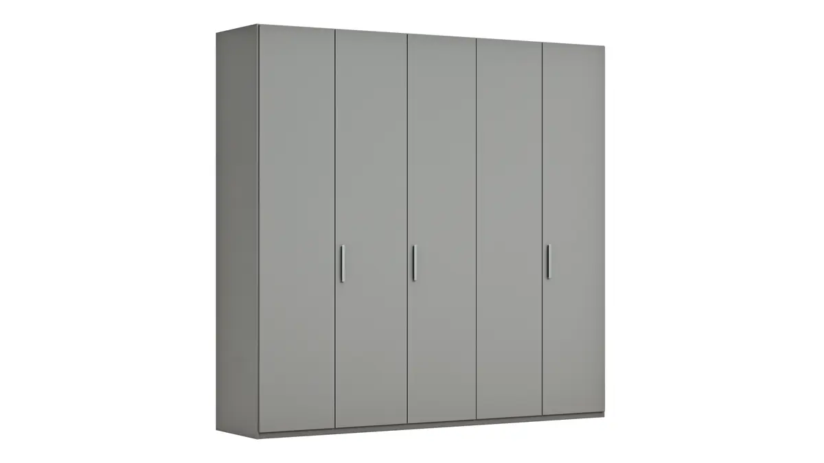 Drehtürenschrank Viana - B. ca. 250 cm, Lack, Steingrau
