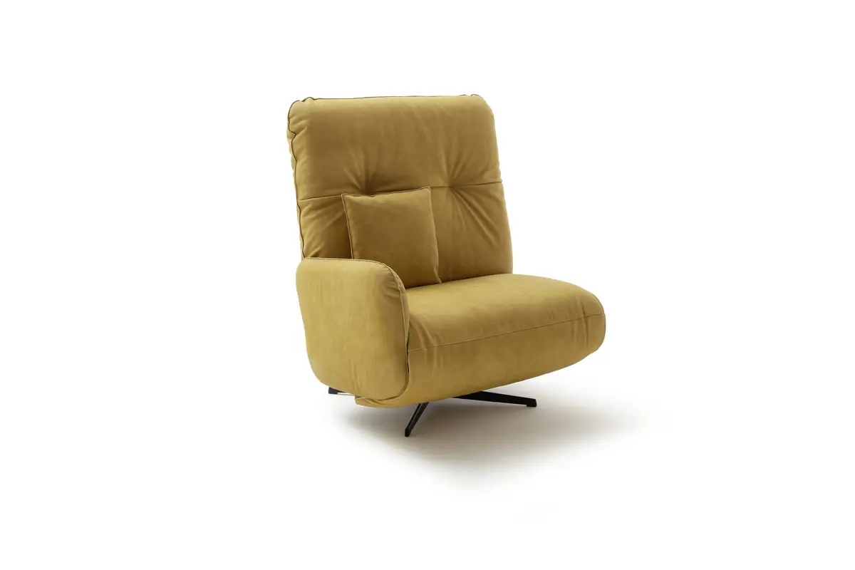 Loungesessel Lovere - Leder, Curry, Armlehne links