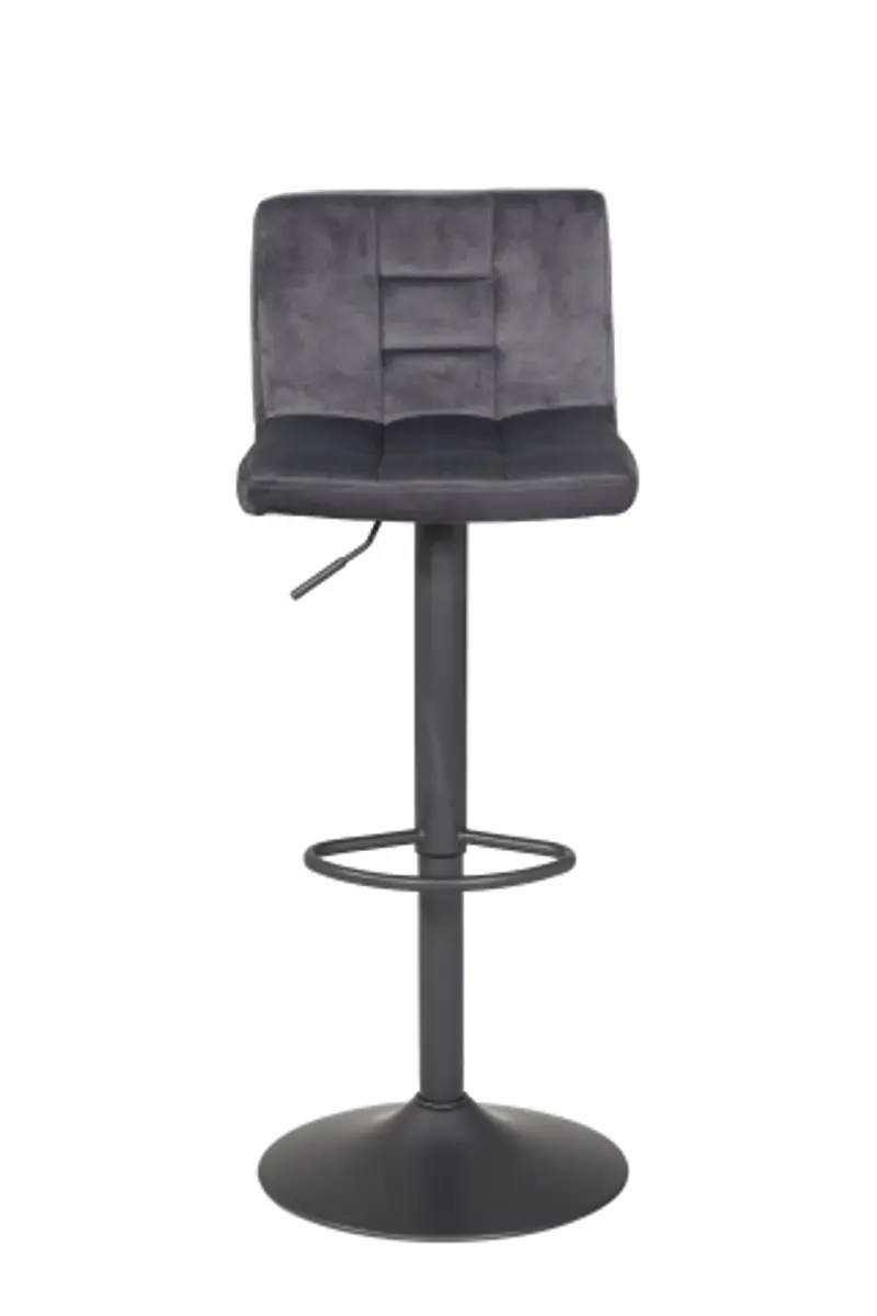 Barhocker - höhenverstellbar, Stoff, Grau