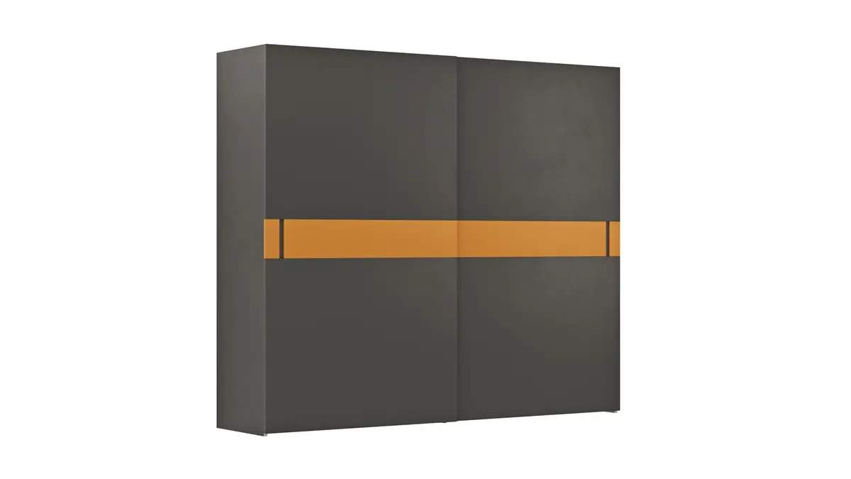 Schiebetürenschrank Loretto - B ca. 280 cm, Lack matt, Dunkelgrau