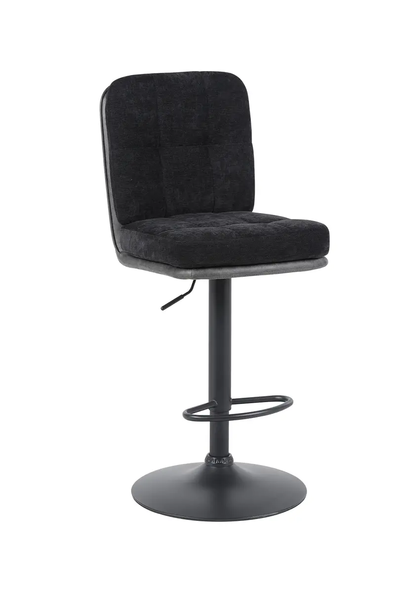 Barhocker - drehbar, höhenverstellbar, Microfaser, Schwarz, Vintage Anthrazit