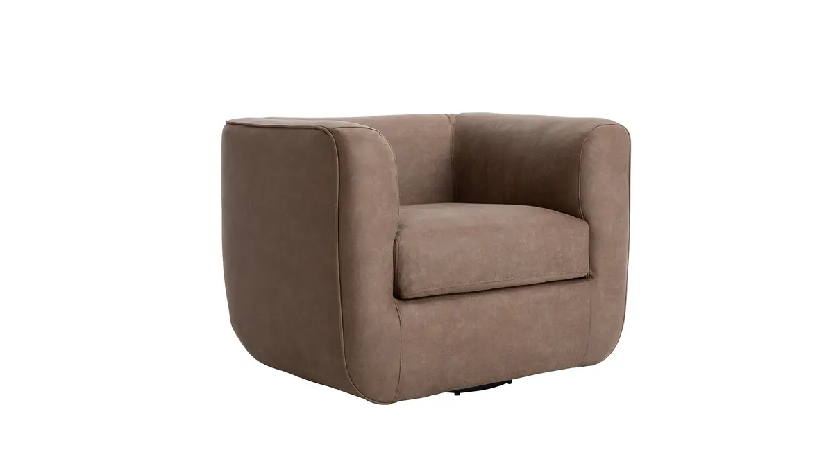 Sessel Stormy - drehbar, Stoff, Rauchbraun