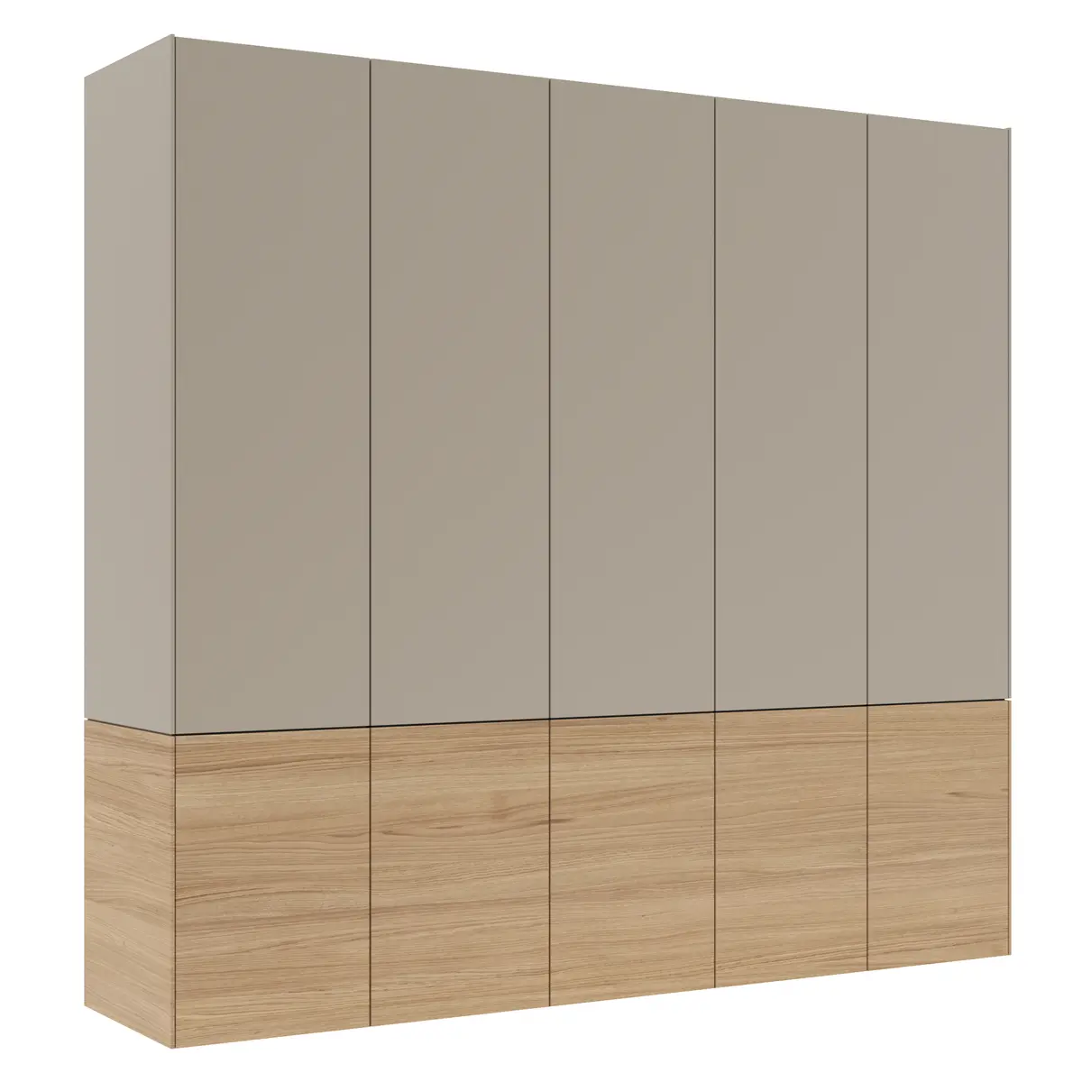 Drehtürenschrank Matera - BHT ca. 251x235x60 cm, Lack Matt, Kaschmir, Eiche, Milk