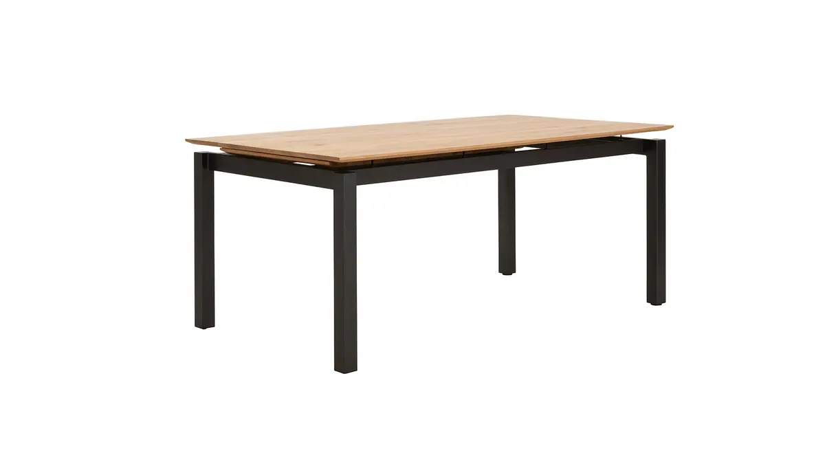 Esstisch Rushmore - ausziehbar, LB ca. 180x100 cm, Eiche massiv, bianco geölt