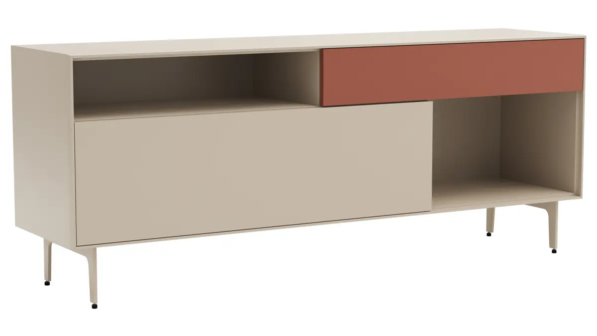 Sideboard Colore - B ca. 180 cm, Lack, Kaschmir