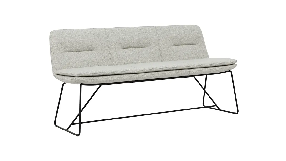 Polsterbank Macano - B ca. 180 cm, Stoff, Hellgrau