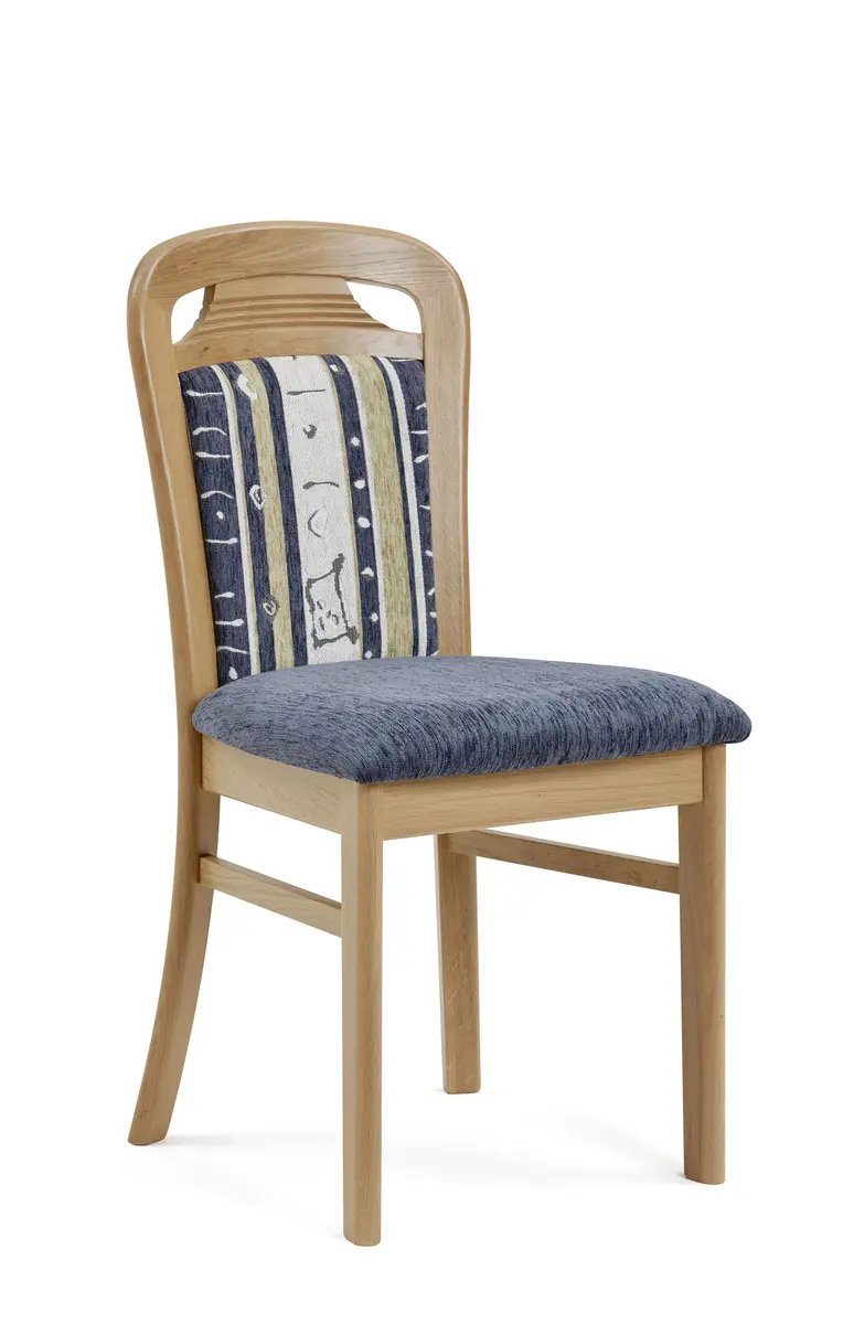 Polsterstuhl - Stoff, mehrfarbig, Blau