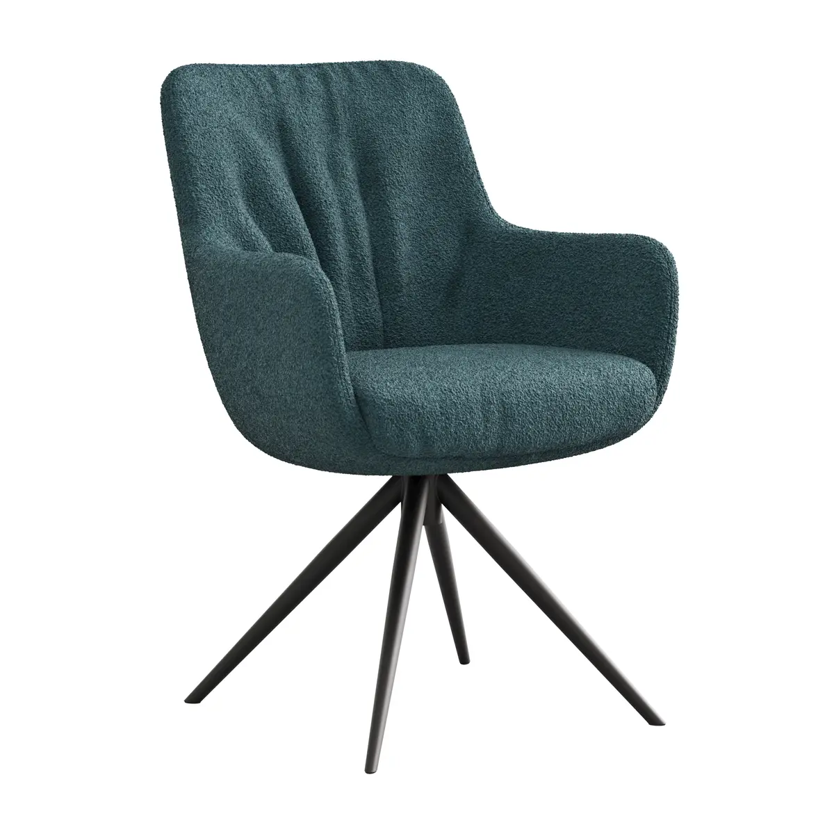 Armlehnstuhl Mis Legere - Boucle, Blau, Stativ, Anthrazit