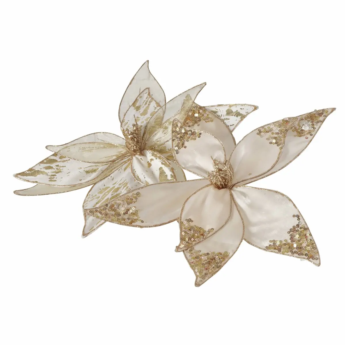 Dekoclip, Ø ca. 20 cm, Goldfarben/Weiß