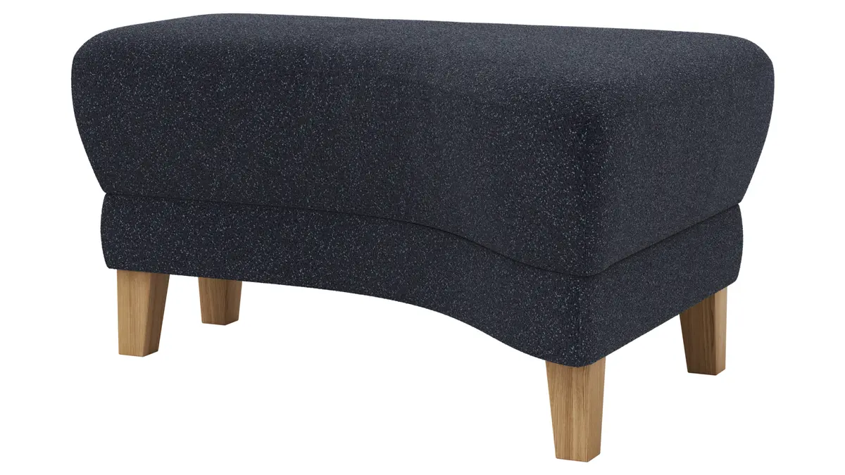 Hocker Stamford - gebogen, Rechts, LB ca. 89x65 cm, Stoff, Dunkelblau