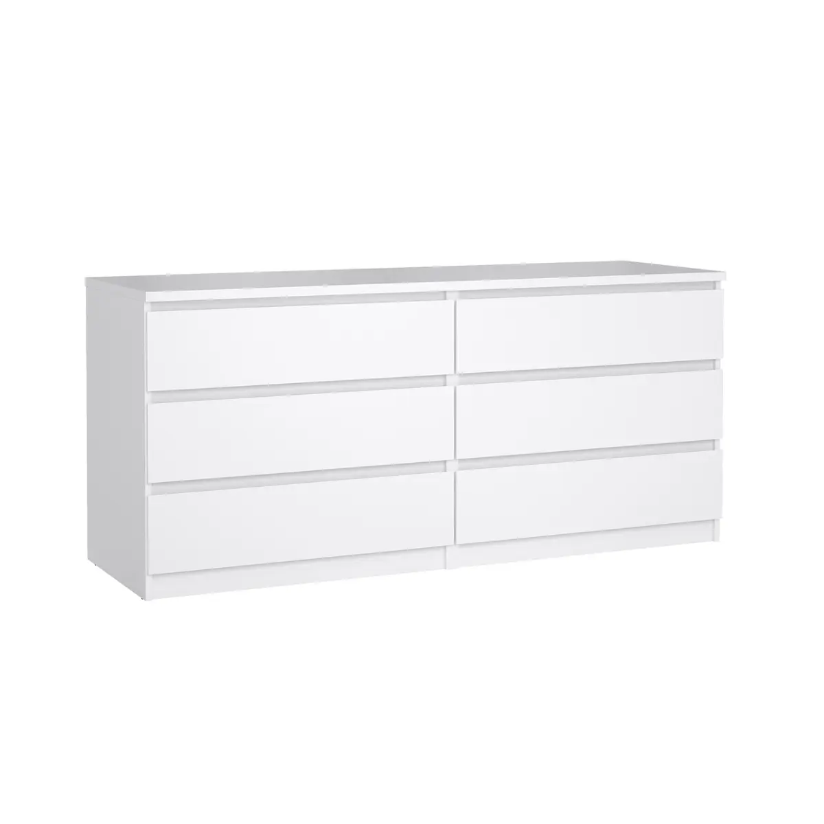 Kommode - B ca. 154 cm, Weiß Hochglanz