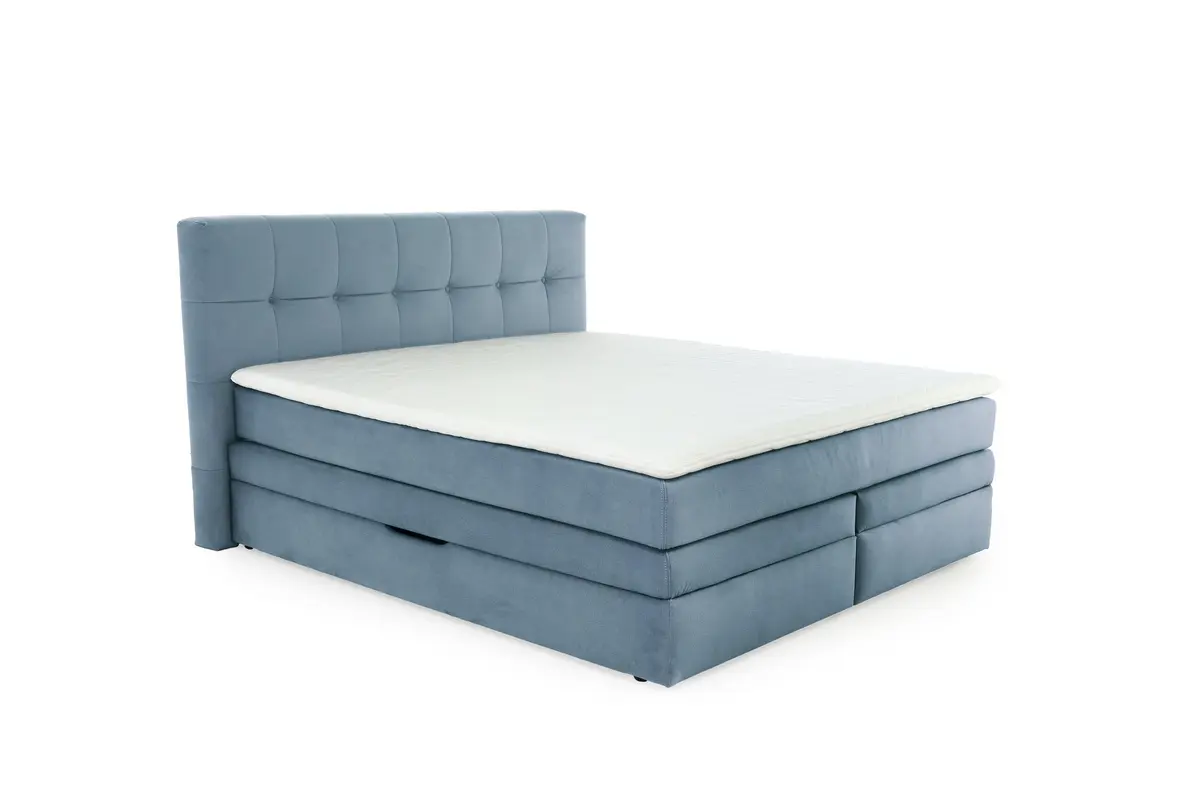 Boxspringbett- Liegefläche ca. 180x200 cm, Stoff, Türkis, Max