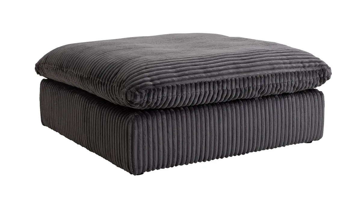 Hocker Palmdale - LB ca. 115x115 cm, Stoff, Grau