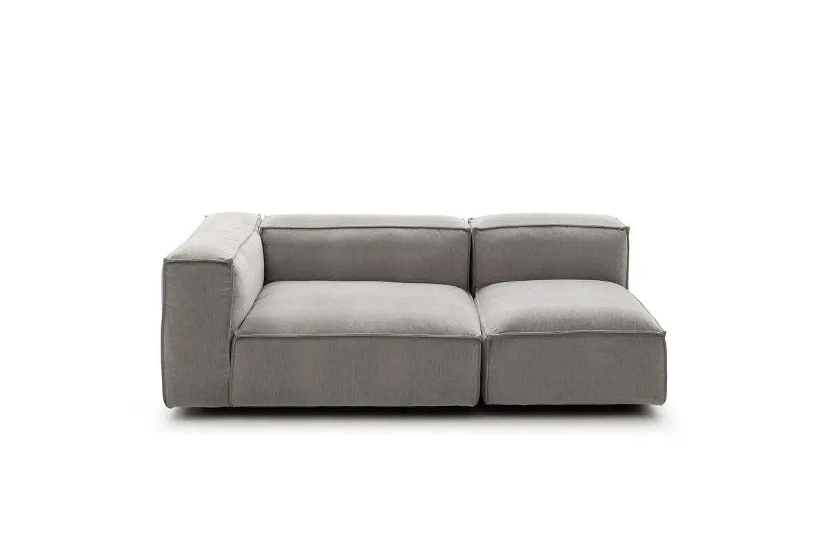 Ecksofa Aki - 1-Sitzer AL, 1 -Sitzer, Stoff, Hellgrau