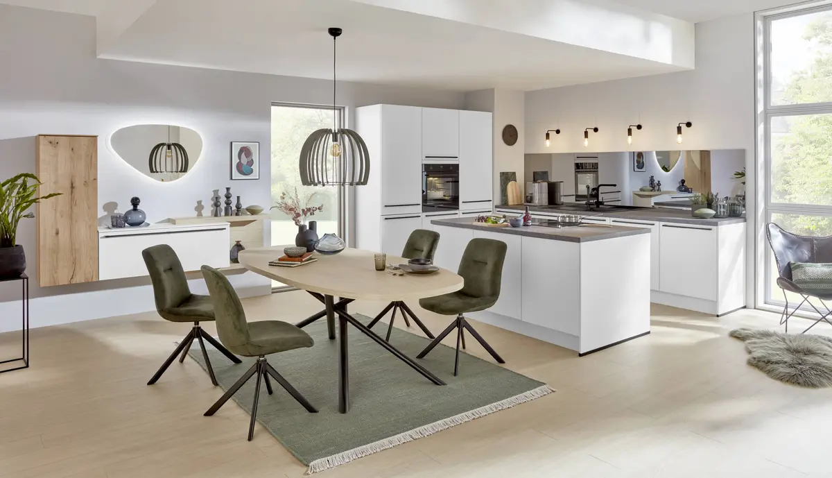 Wohnwand zur Inselküche 35.130 4 325, Alpinweiß