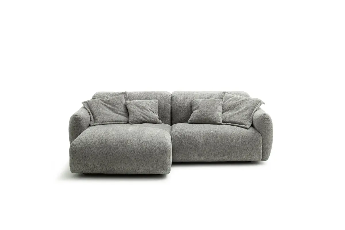 Ecksofa Till - Longchair links, 1,5-Sitzer, Stoff, Grau