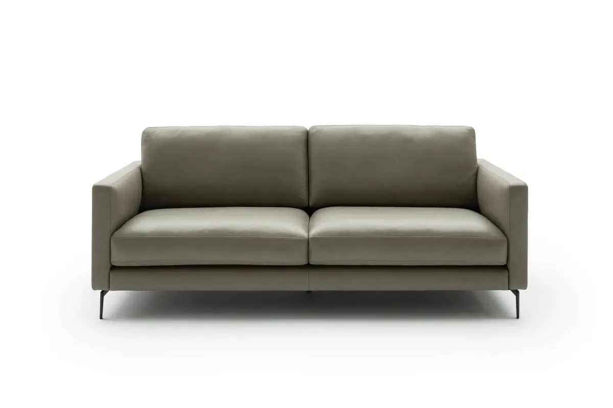 Sofa Cuneo - 2,5-Sitzer, Leder, Graubraun