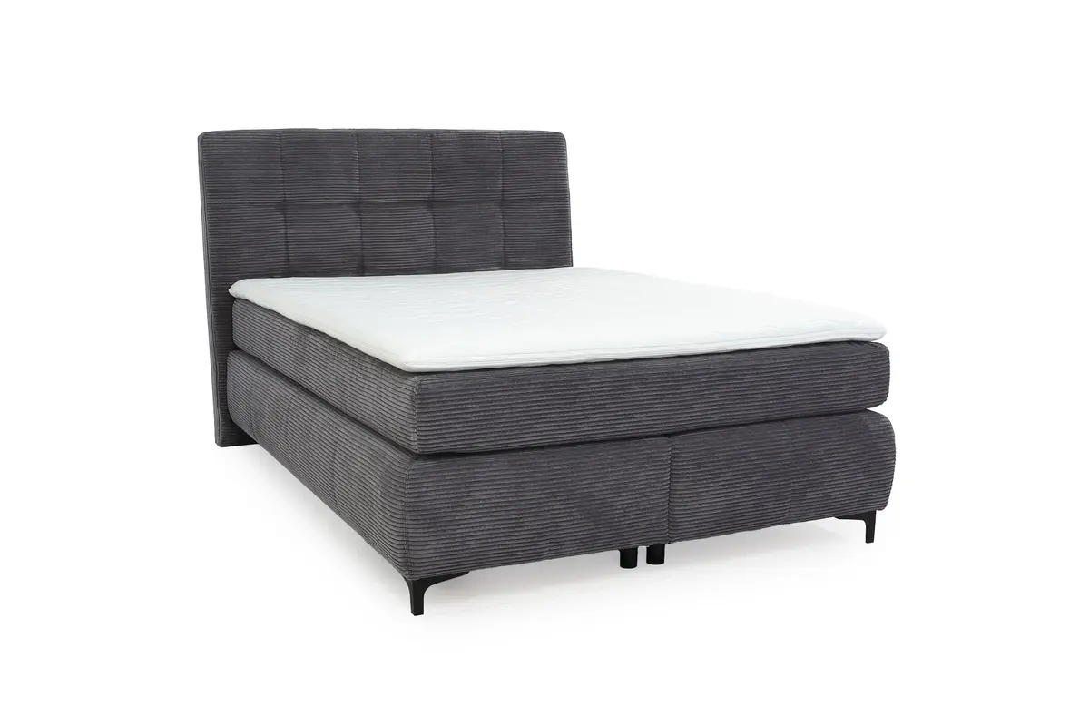 Boxspringbett- Liegefläche ca. 140x200 cm, Stoff, Grau