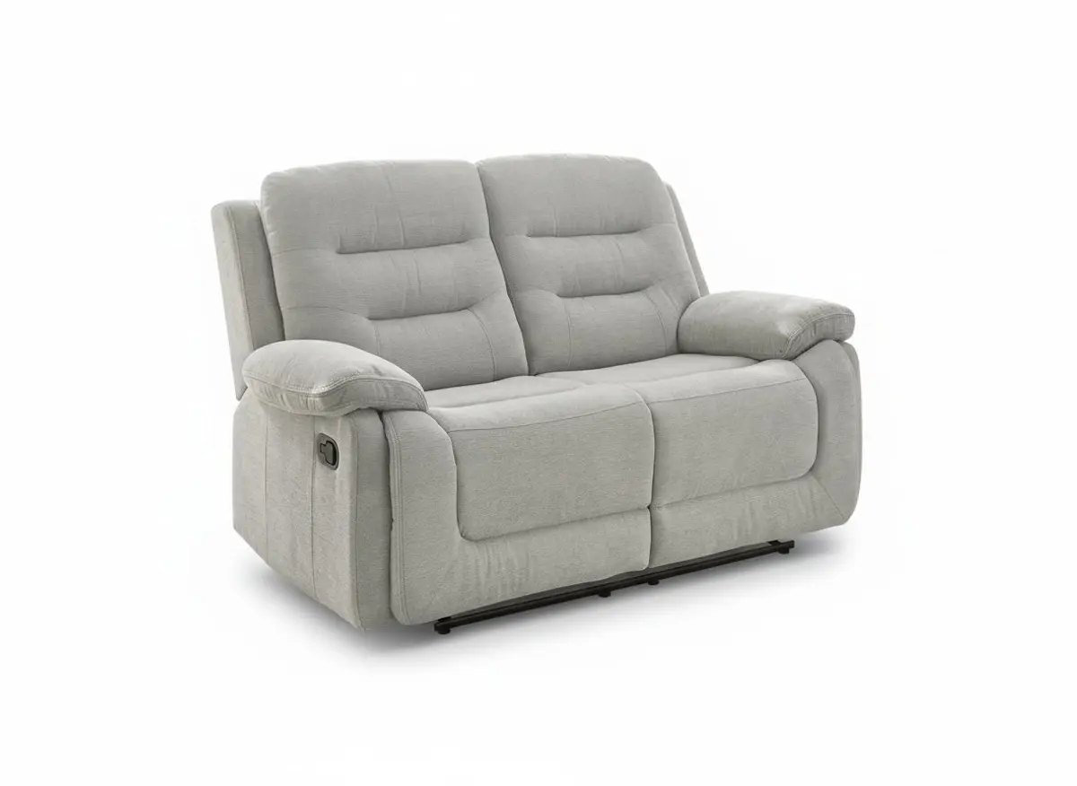 Sofa - 2-Sitzer, Relaxfunktion, Stoff, Grau