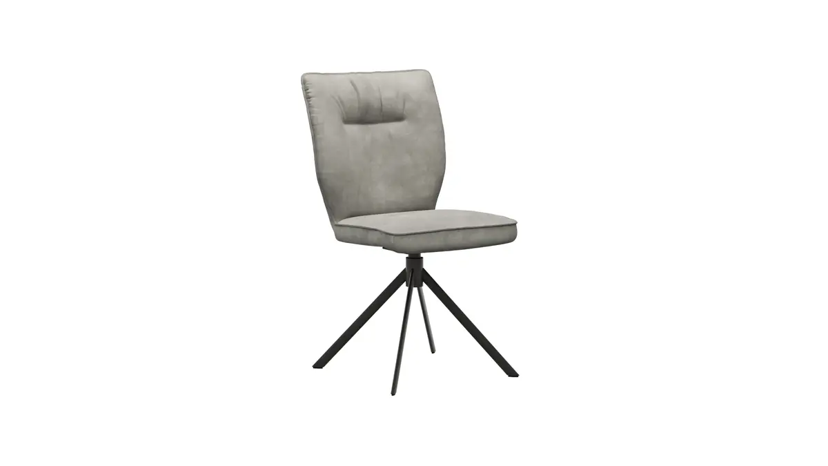 Stuhl Westmore -  drehbar, Stoff, Silberfarben