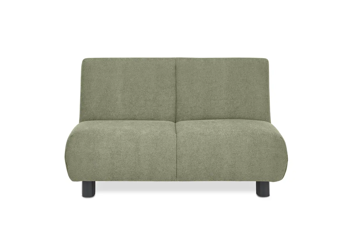  Faltsofa EBBY - 2-Sitzer ohne Armlehne, 140 cm inkl. Schlaffunktion/Relaxfunktion, Stoff, Grün