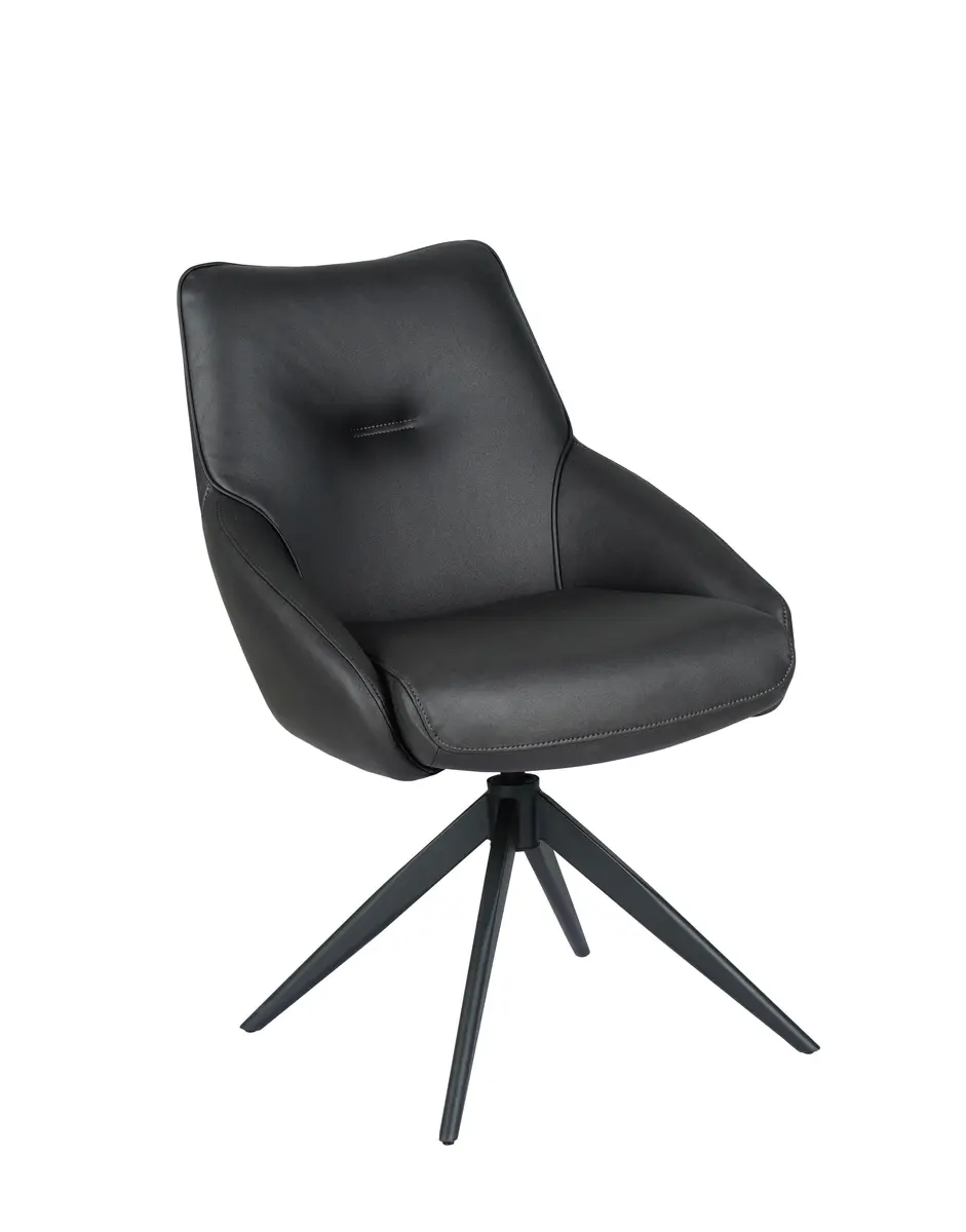 Stuhl MANON - drehbar, Stoff, Schwarz