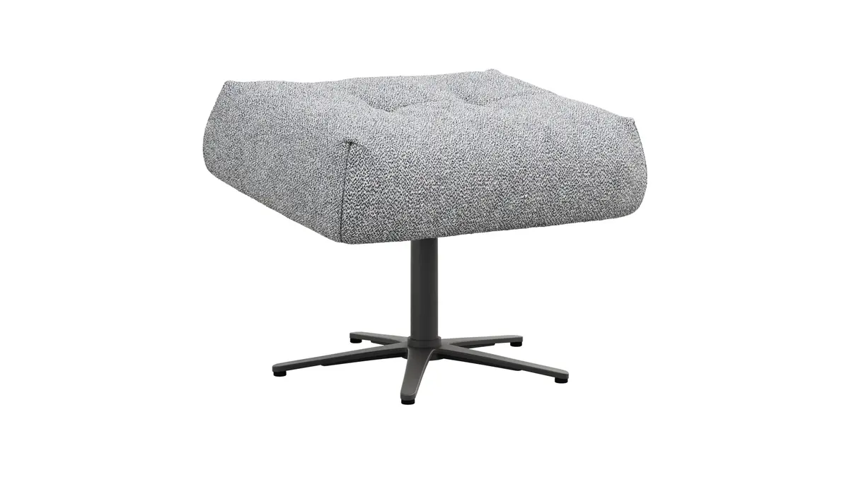 Hocker Terni - Sternfuss, Stoff, Hellblau