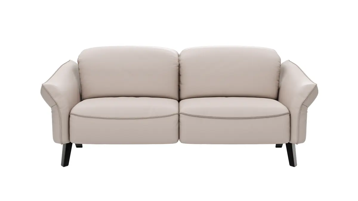 Sofa Bormio - 2,5-Sitzer inklusive Fußteilverstellung motorisch, Leder, Asche