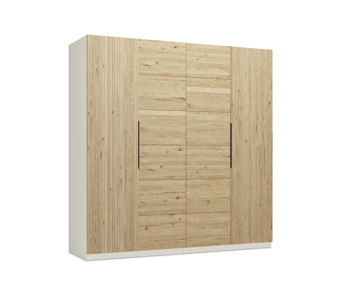 Drehtürenschrank- B ca. 200 cm, Kaschmir, Matt, Eiche, Massiv, Geölt