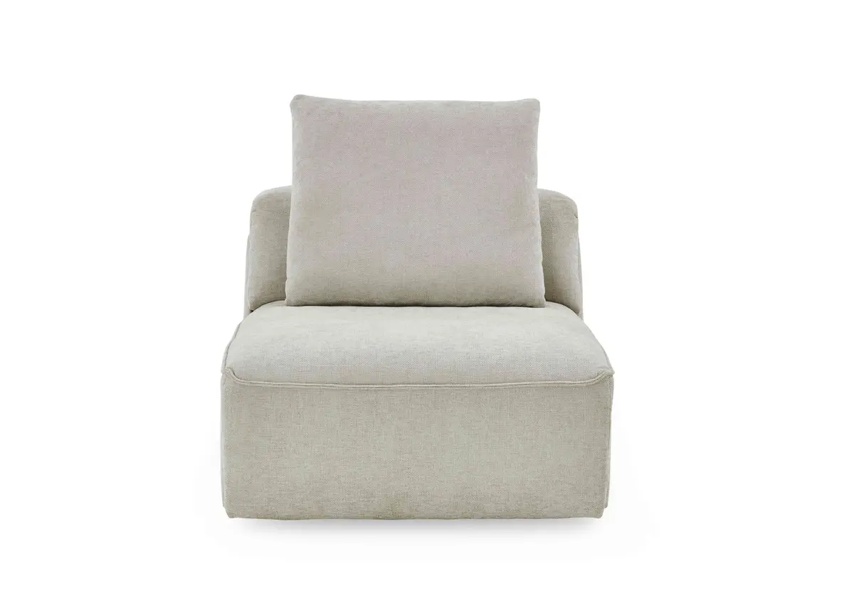 Sessel - inkl. Kissen mit Rolle, Stoff, Natur