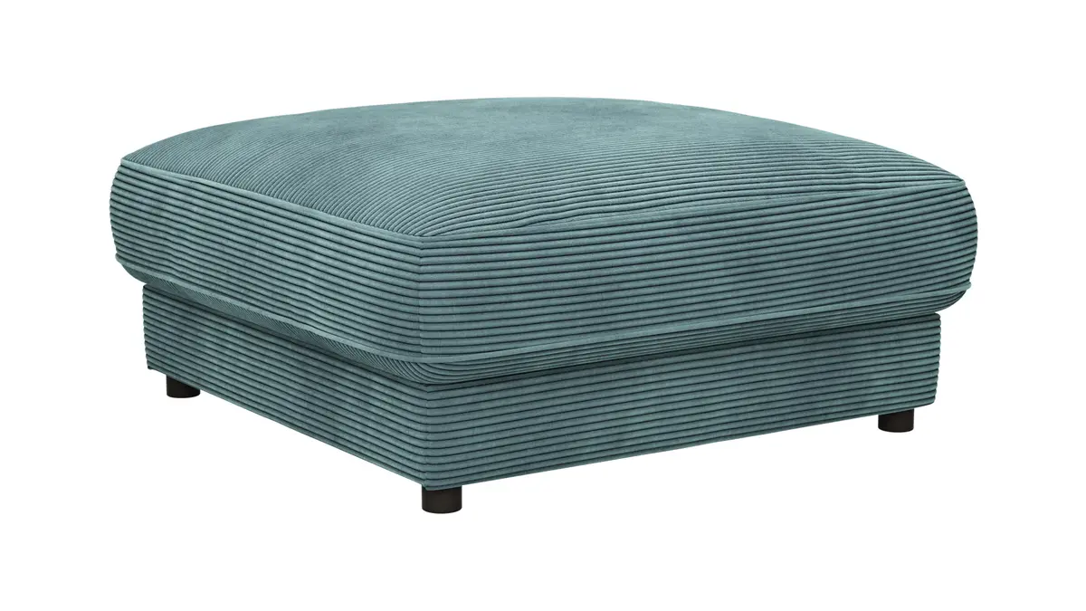 Hocker Juni - LB ca. 90x90 cm, Cord, Petrol