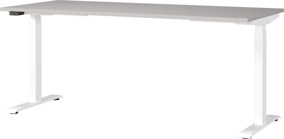 Schreibtisch GELI - höhenverstellbar, LB ca. 180x80 cm, Kaschmir, Weiß