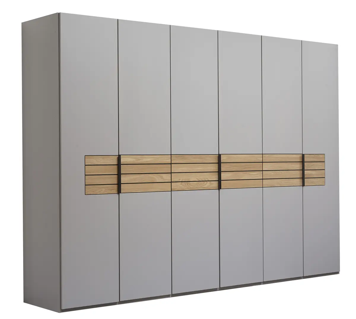 Drehtürenschrank Scottsdale - B ca. 302 cm, Lack, Samtgrau