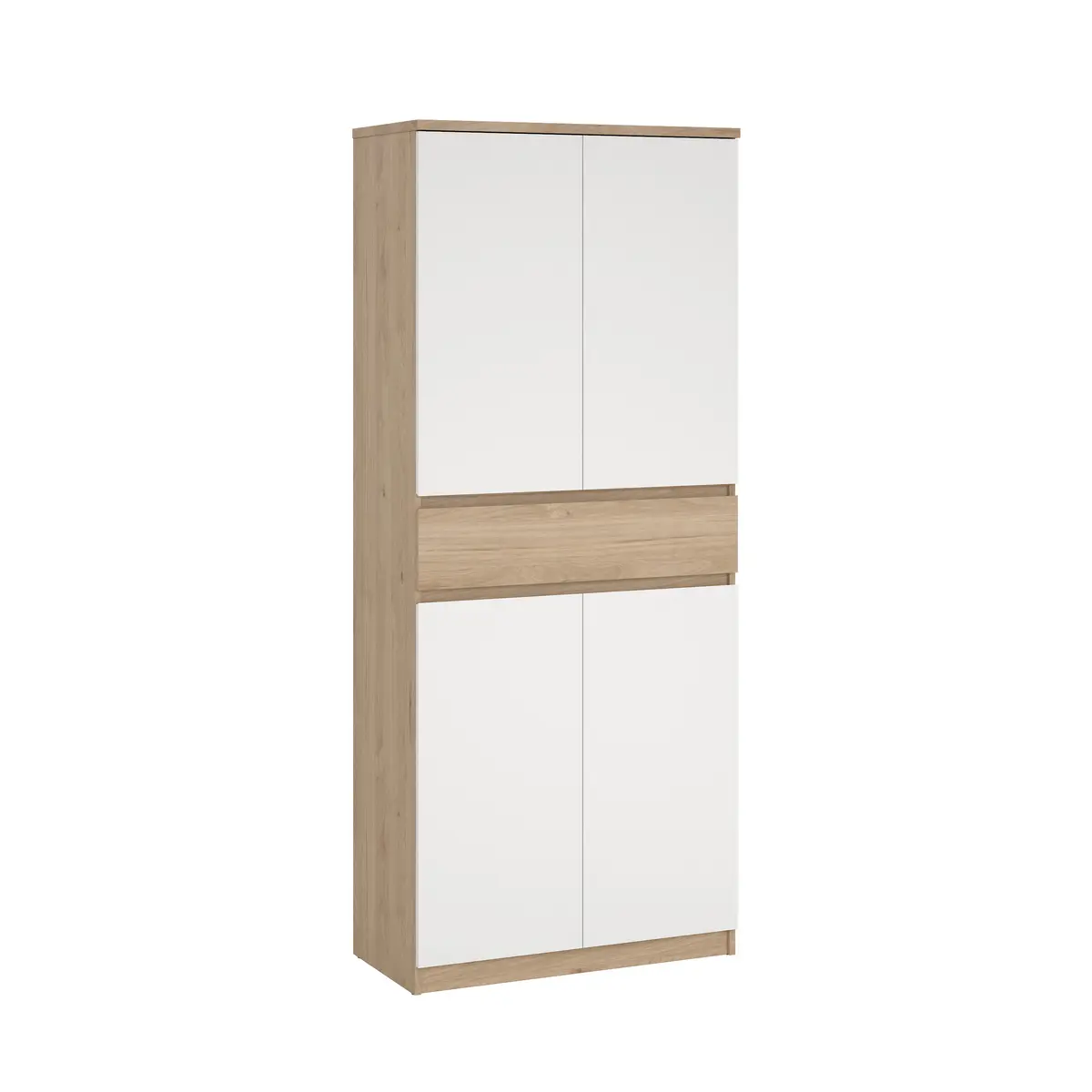 Schuhschrank - B ca. 81 cm, Jackson Hickory Nachbildung, Weiß