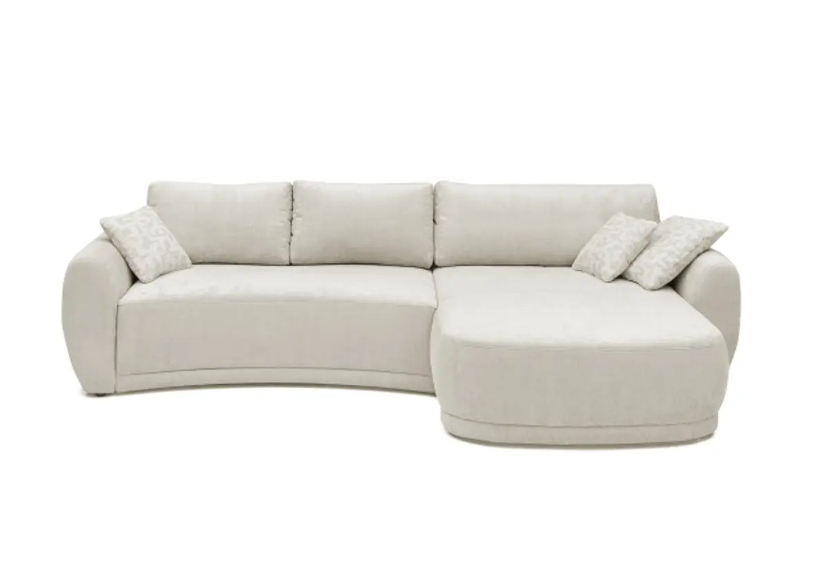Ecksofa JOSUA - 3-Sitzer, Ecke rechts, Stoff, Beige