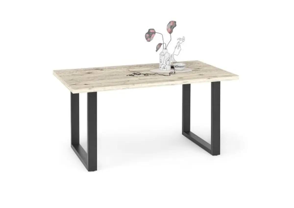 Esstisch - LB ca. 160x90 cm, Sandeiche, Schwarz