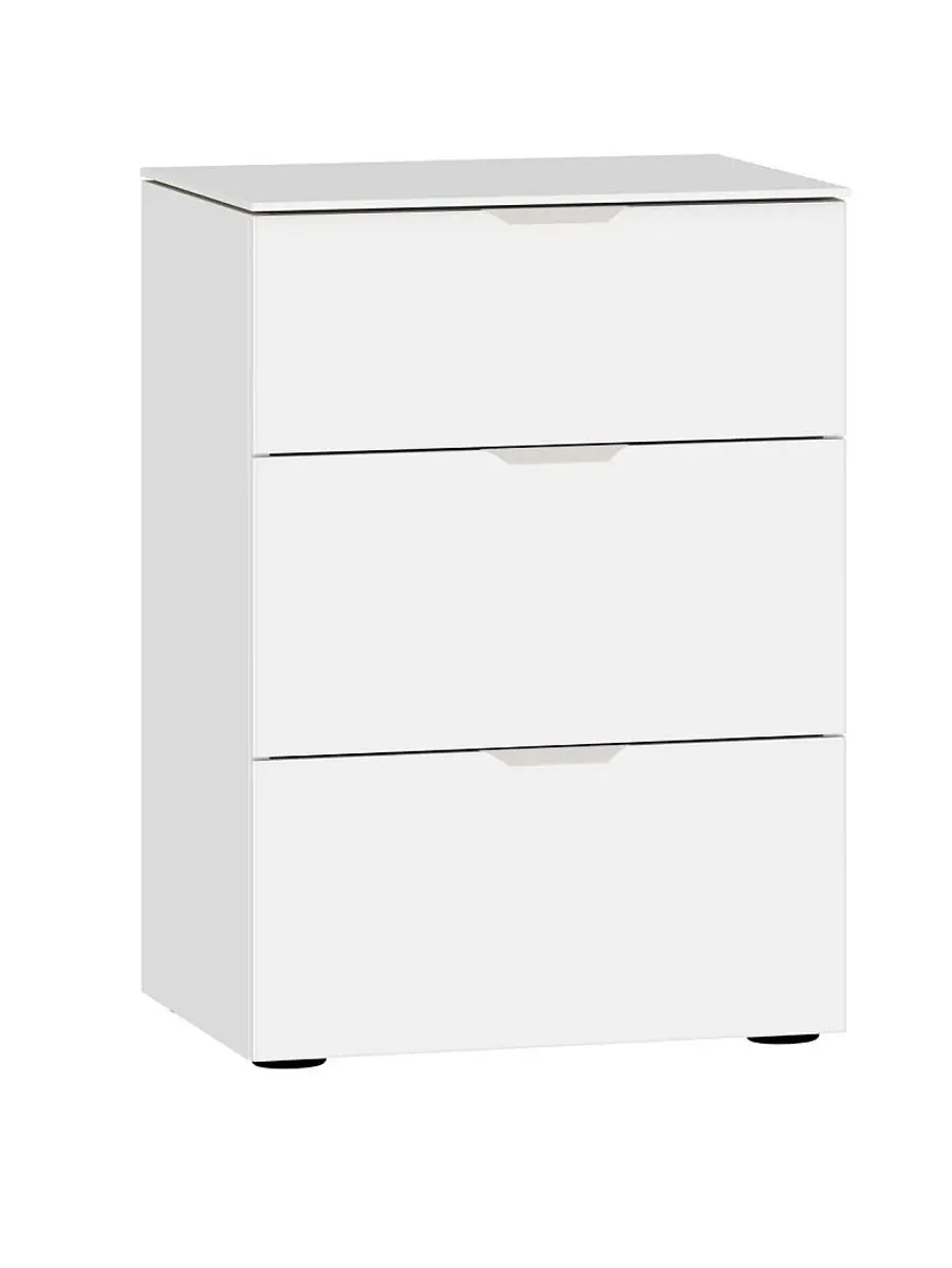 Nachtkommode JOIN IT- Glas, Cremeweiß, Weiß