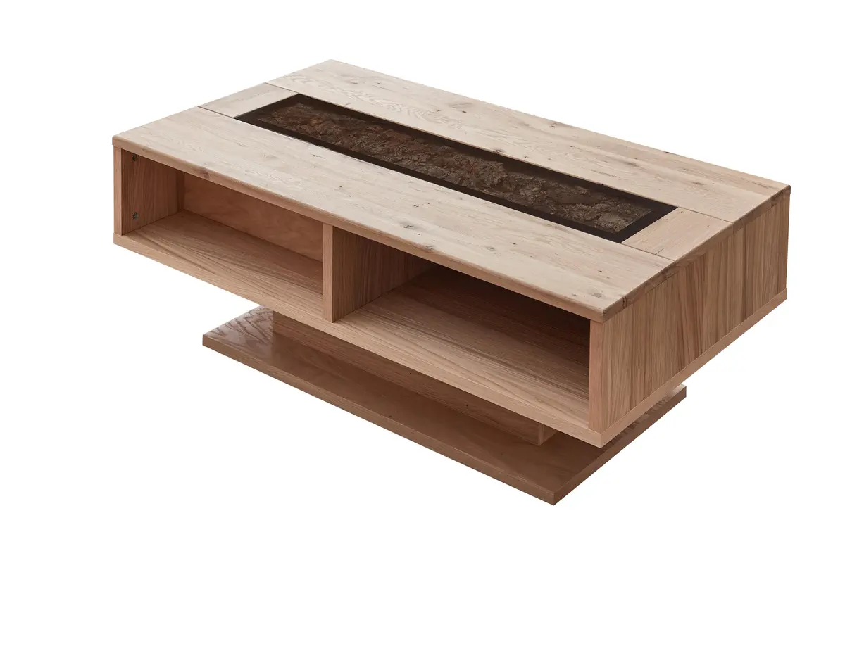 Couchtisch - LBH ca. 115x65x43 cm, Wildeiche teilmassiv