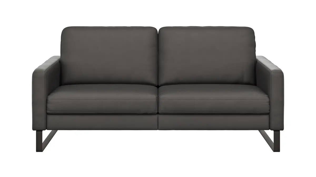 Sofa Enna - 3-Sitzer, Leder, Anthrazit