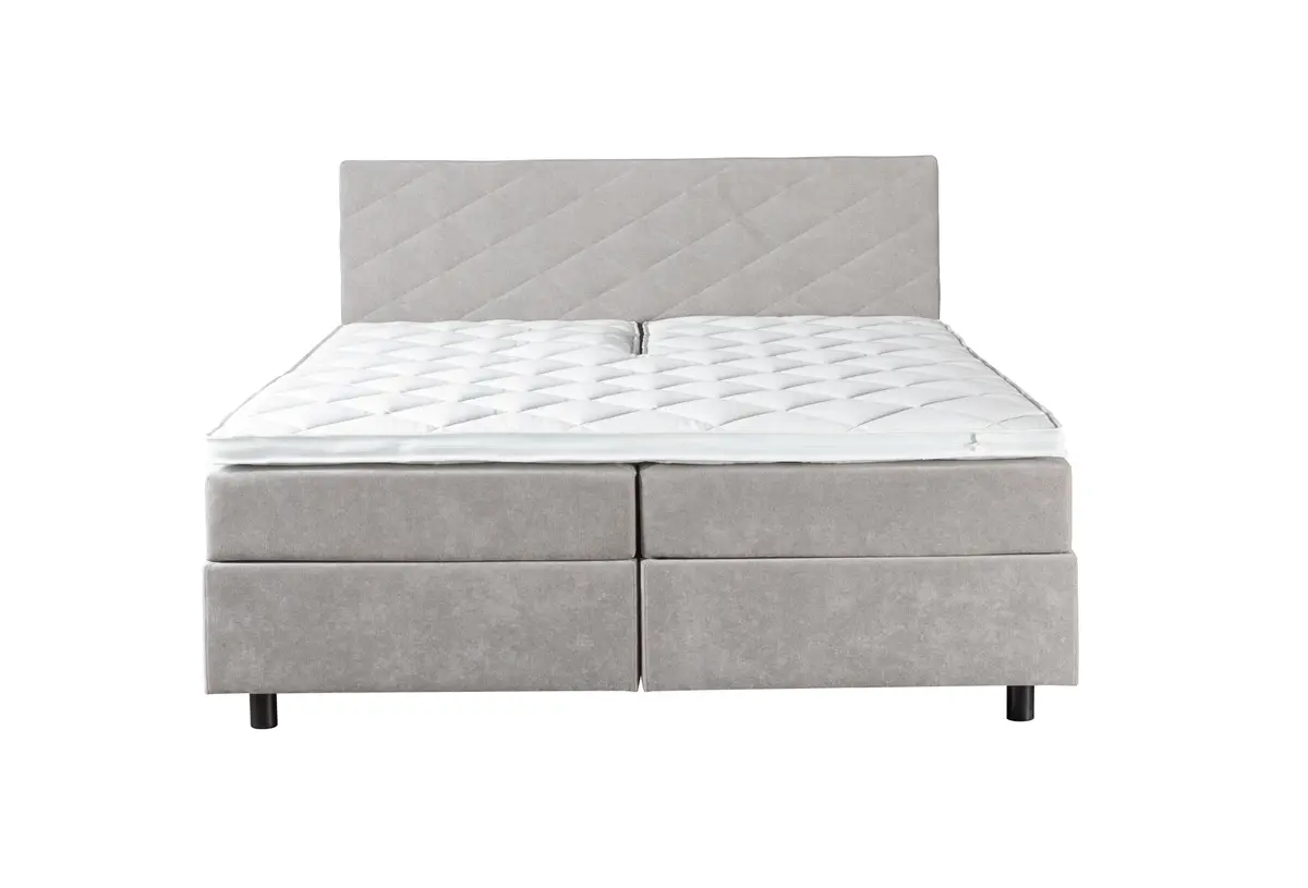 Boxspringbett Premium Line Diamond - Liegefläche ca. 180x200 cm, motorische Funktion, Stoff, Hellgrau