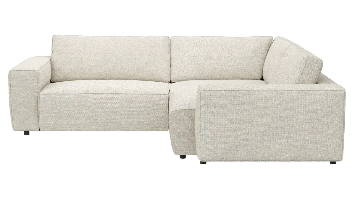 Ecksofa Lilaia - 2-Sitzer links, Ecke, 1,5-Sitzer Tief, Stoff, Creme
