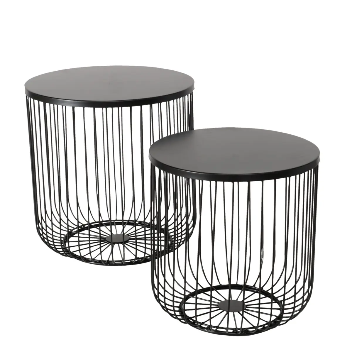 Beistelltisch - 2er Set, Schwarz