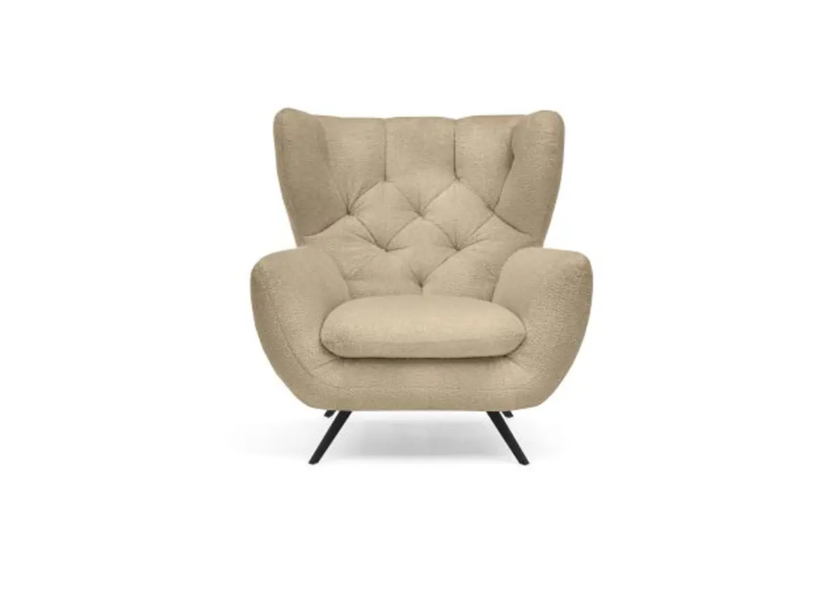 Sessel CHIRA - Stoff, Graubraun