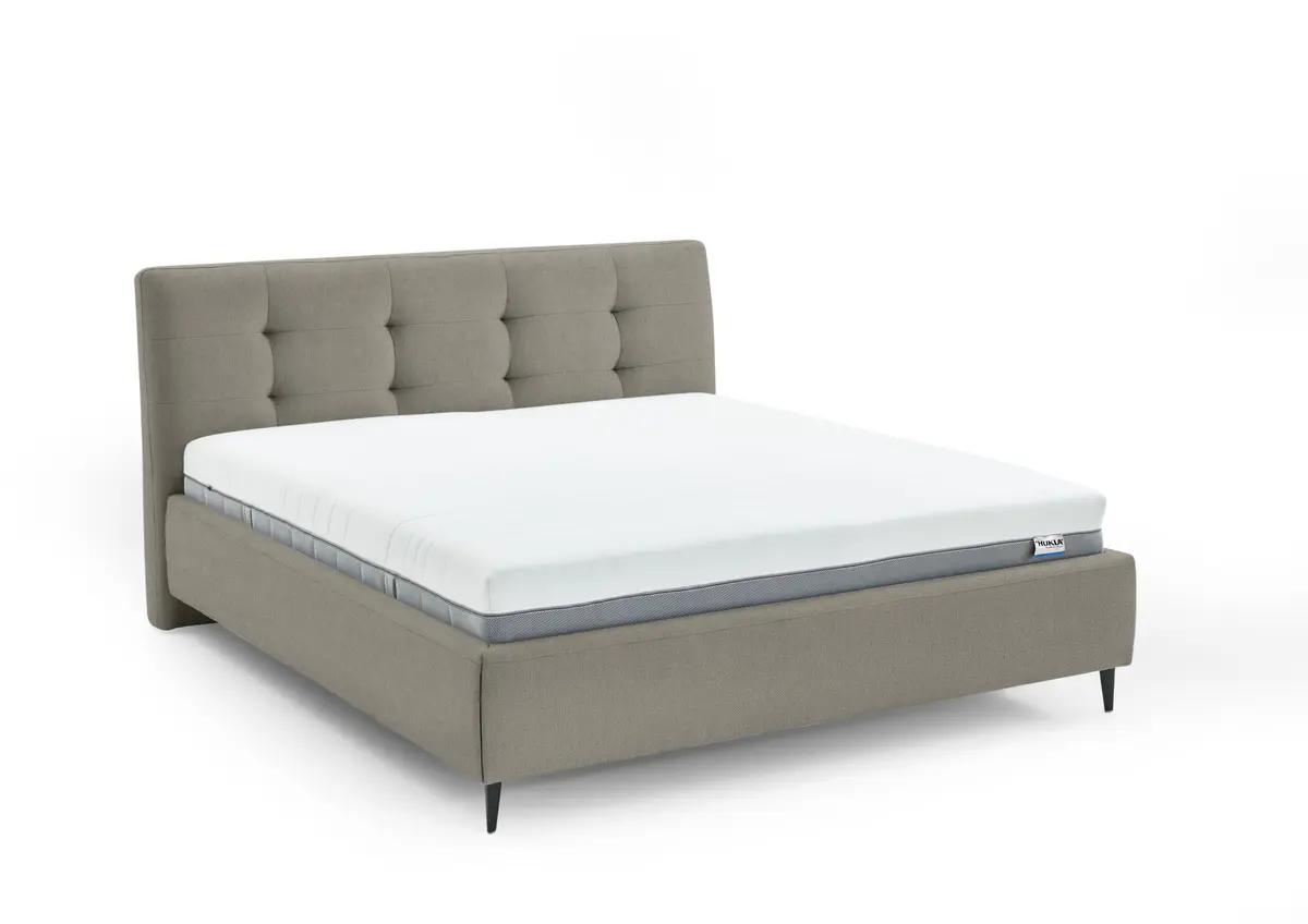 Polsterbett - Líegefläche ca. 180x200 cm, Stoff, Mandel