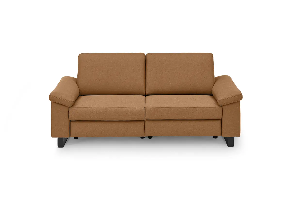 Sofa CALM PLUS 2.0 - 3-Sitzer, Relaxfunktion teilmotorisch, Stoff, Rotbraun