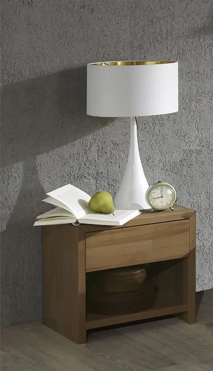 Nachtkonsole- Wildeiche, Massiv, Geölt