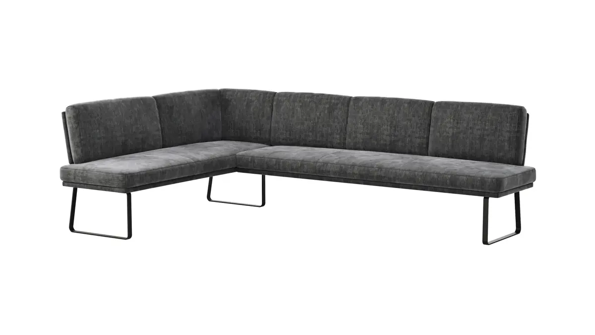 Eckbank Valloni - Stoff, Dunkelgrau