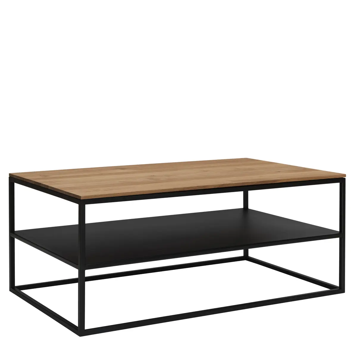 Couchtisch Kai - mit Ablage, LBH ca. 100x60x42 cm, Asteiche massiv